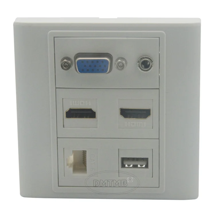 vga, dual hdmi 3.5mm audio, USB, RJ45 wall plate support customer design