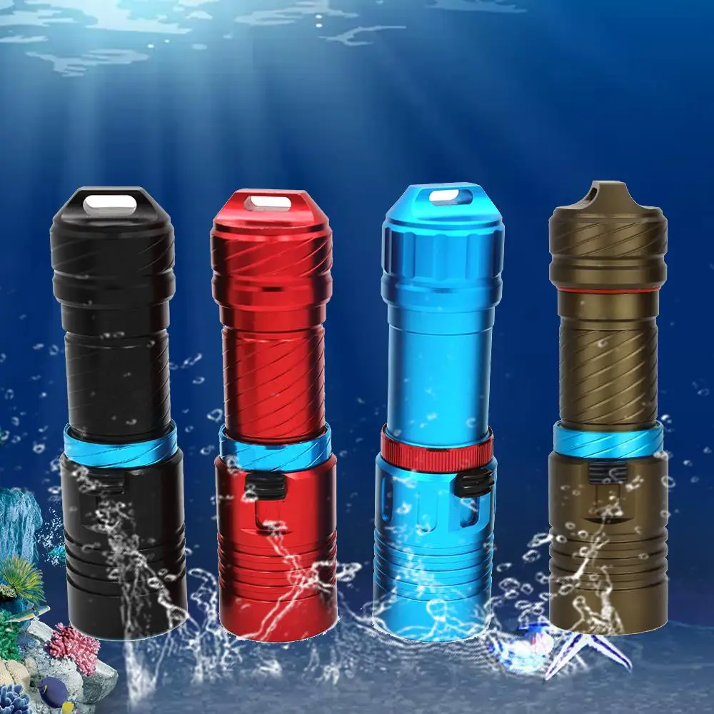 L2 Professional Diving flashlight Scuba Torch LED 200M Underwater LED Flashlights led Powerful Dive lamp 18650 or 26650