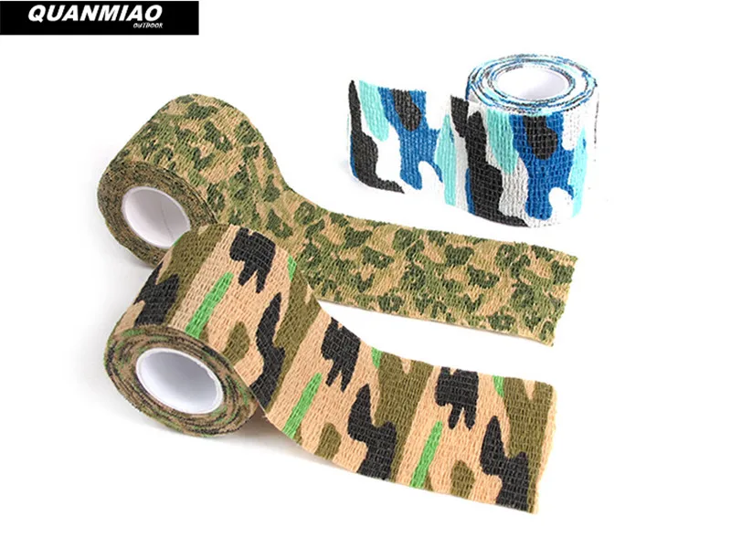 1 rollo de cinta elástica de camuflaje para caza al aire libre, 6 colores, 4,5 M, accesorio de pistola militar, decoración de bicicleta