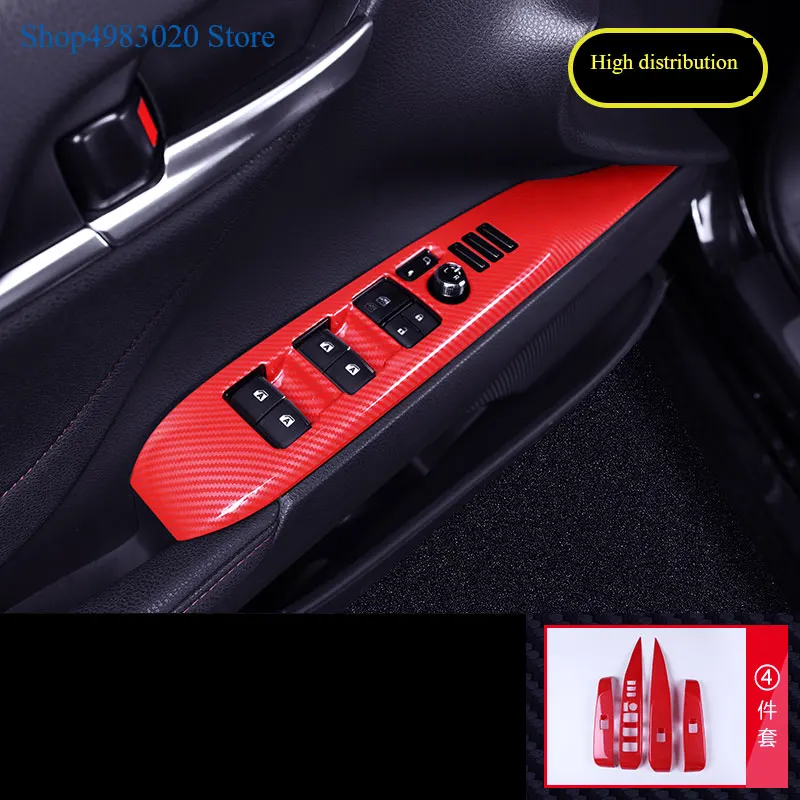 High quality Car Armrest Lift Button inner door Window glass switch panel cover trim For Toyota Camry XV70 2018 2019 Styling