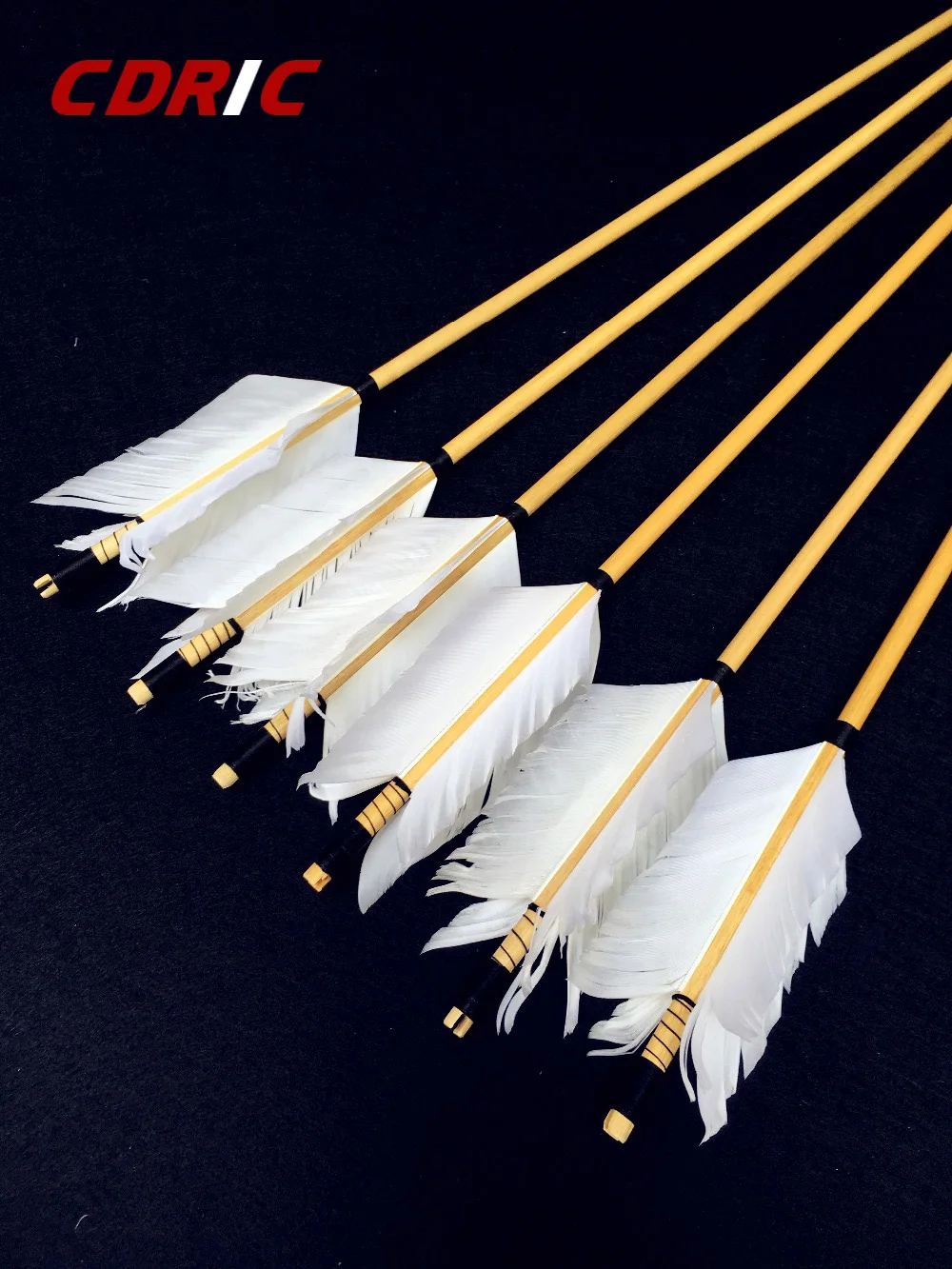 

6/12/24PK 29Inch 30inch 32inch wooden arrow white Turkey feather real archery hunting recurve bow high quality