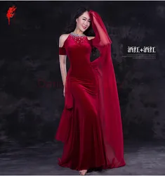 Luxury stones belly dance clothes sexy velvet short sleeves belly dance dress for women belly dance dress gilrs dance clothing