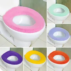 Warm Soft Washable Toilet Seat Cover Mat Set Bathroom Warmer Cloth Comfortable Toilet Mat