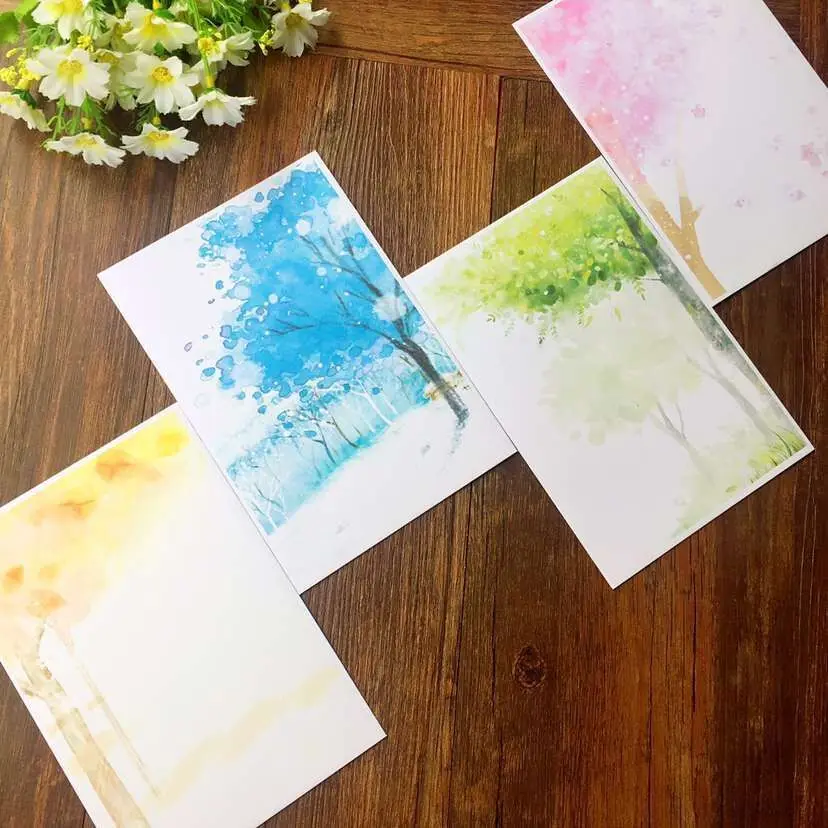 50 pcs/lot 17.5*12cm quaint fresh and beautiful four seasons Japanese style romantic invitations wedding envelope vintage paper