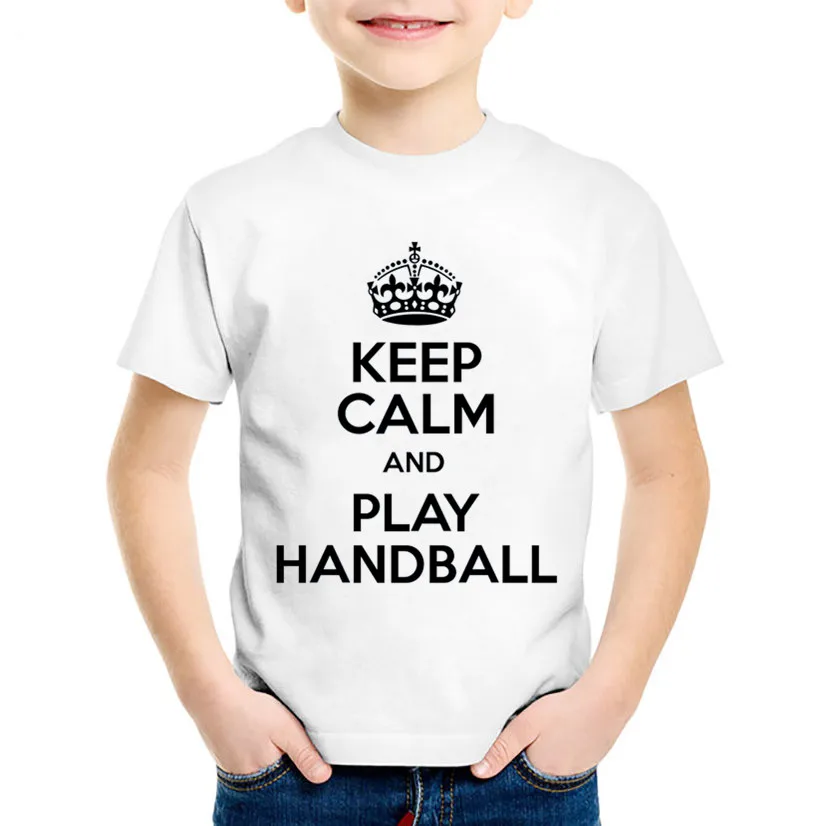 

Fashion Print Keep Clam And Play Handball Children T-shirts Kids Summer Tees Boys/Girls Casual Great Tops Baby Clothing,HKP468