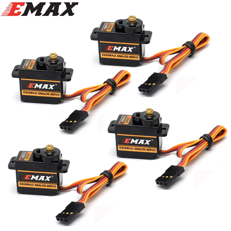 4x EMAX ES08MA ES08MAII 12g Mini analogowe serwo Metal Gear do samochodzik zdalnie sterowany łodzi helikopter samolot RC Robot części zamienne DIY