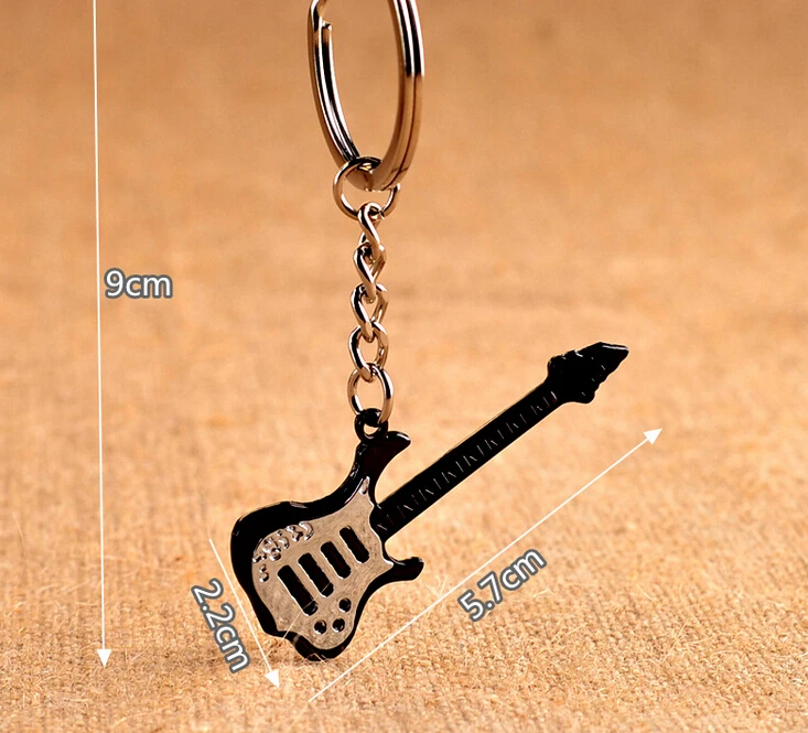 New Design Cool Luxury metal Keychain Car Key Chain Key Ring Guitar instrument violin pendant For Man Women Gift wholesale 17223