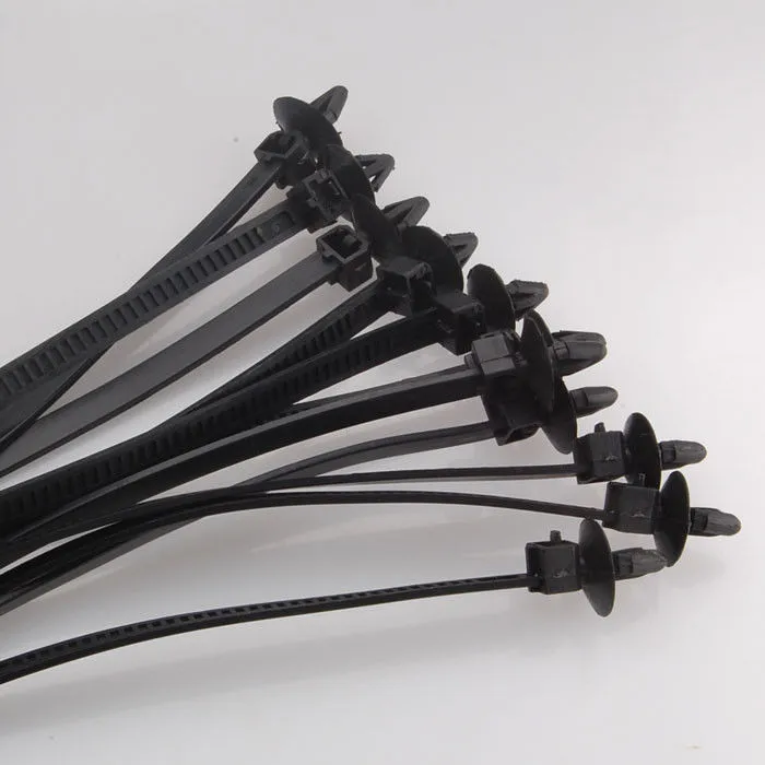 

high quality 100pcs/lot 112x2.5mm black self locking Push Mount Wire Ties ,nylon screw push mount cable tie ,zip tie