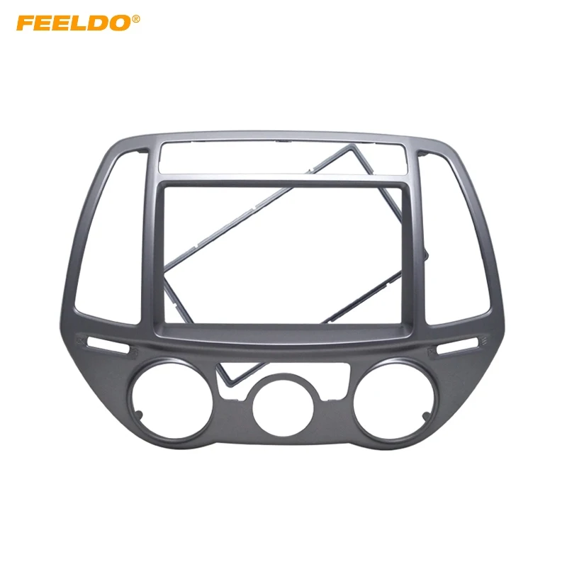 

FEELDO 2Din Car Fascia for Hyundai I-20 I20 I 20 Manual AC Radio DVD Stereo GPS Panel Dash Mount Trim Kit Face Plate Bezel Facia