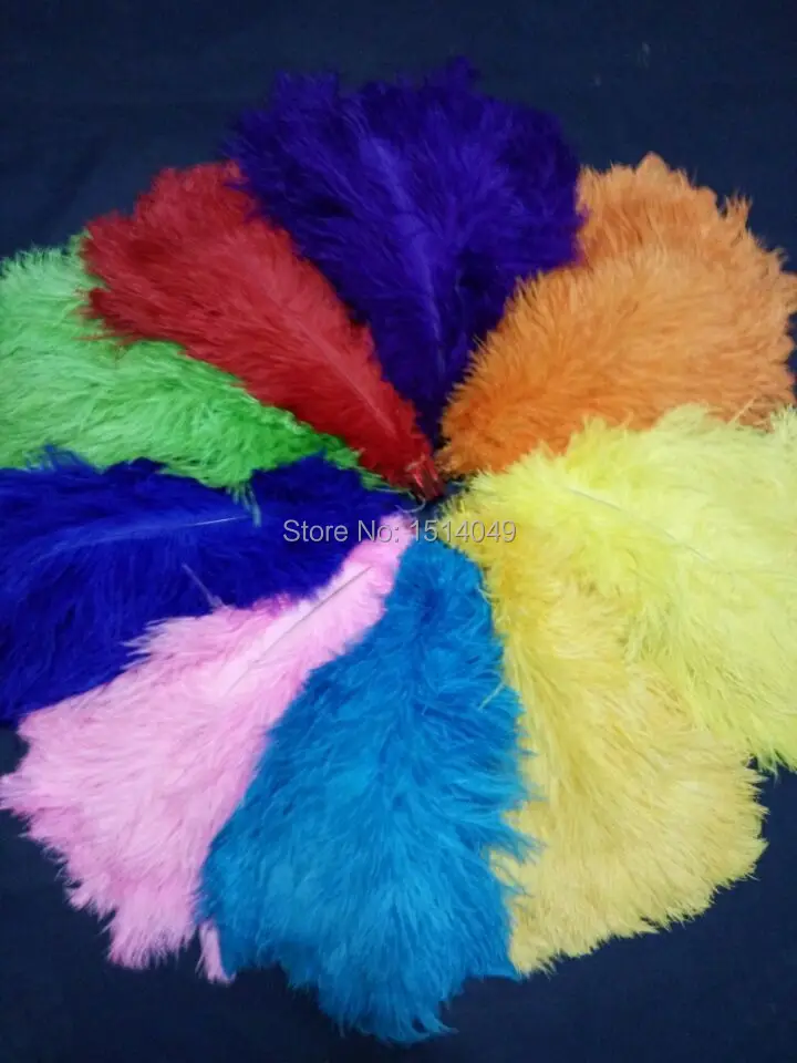 

wholesale Quality 100pcs perfect Leniency Male natural ostrich feather 12-14inch/30-35cm decorative A variety of colors