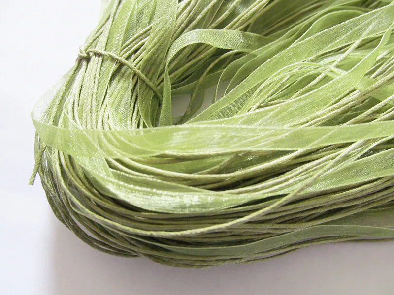Free Shipping 100pcs 18inch Olive Green Organza Ribbon Wax Cotton Necklace Cord String,Extender Chain,Lobster Clasp,DIY