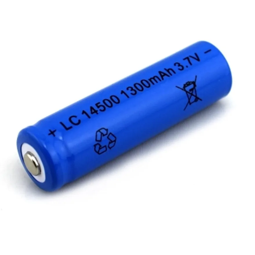 6pcs/lot SHSEJA High Capacitance 14500 Battery 3.7V 1300mAh Rechargeable li-ion Battery for Led Flashlight Batery Battery Newest