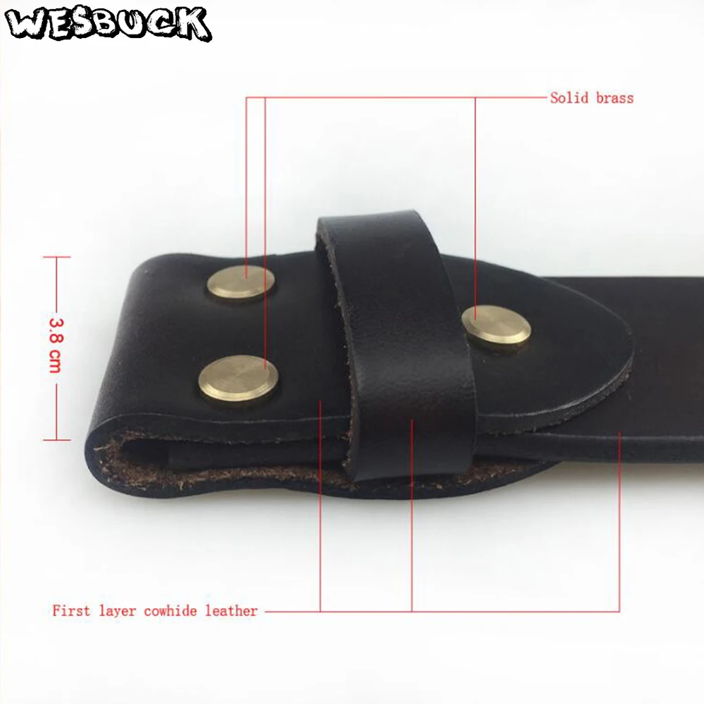WesBuck Brand 100% Real Leather Belts retail & 1 pcs Genuine Leather Belt  black color with 4cm wideth