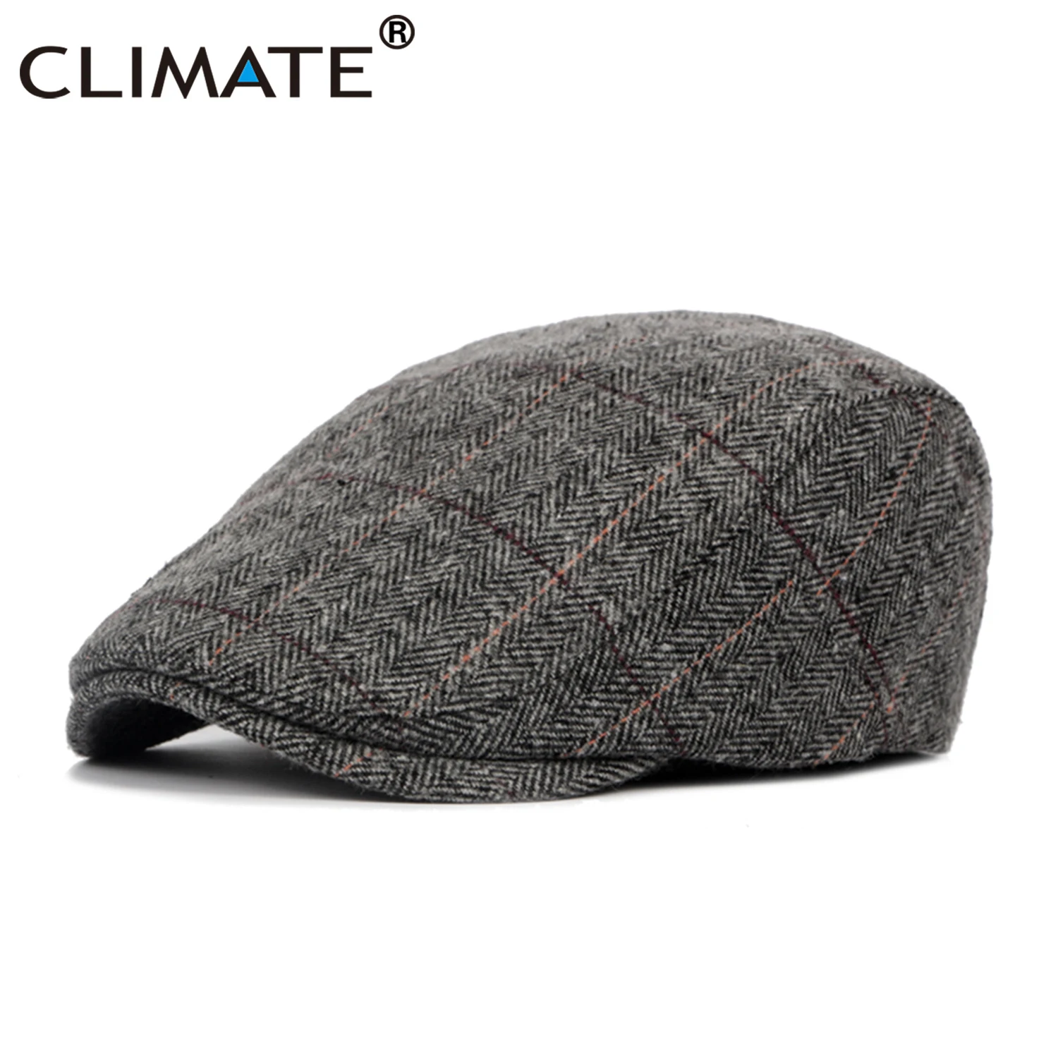 CLIMATE Men Plaid Berets Warm Flat Cap Men Vintage Winter Hat Berets for Men Casual British Gentleman Beret Flat Caps Beret Hat