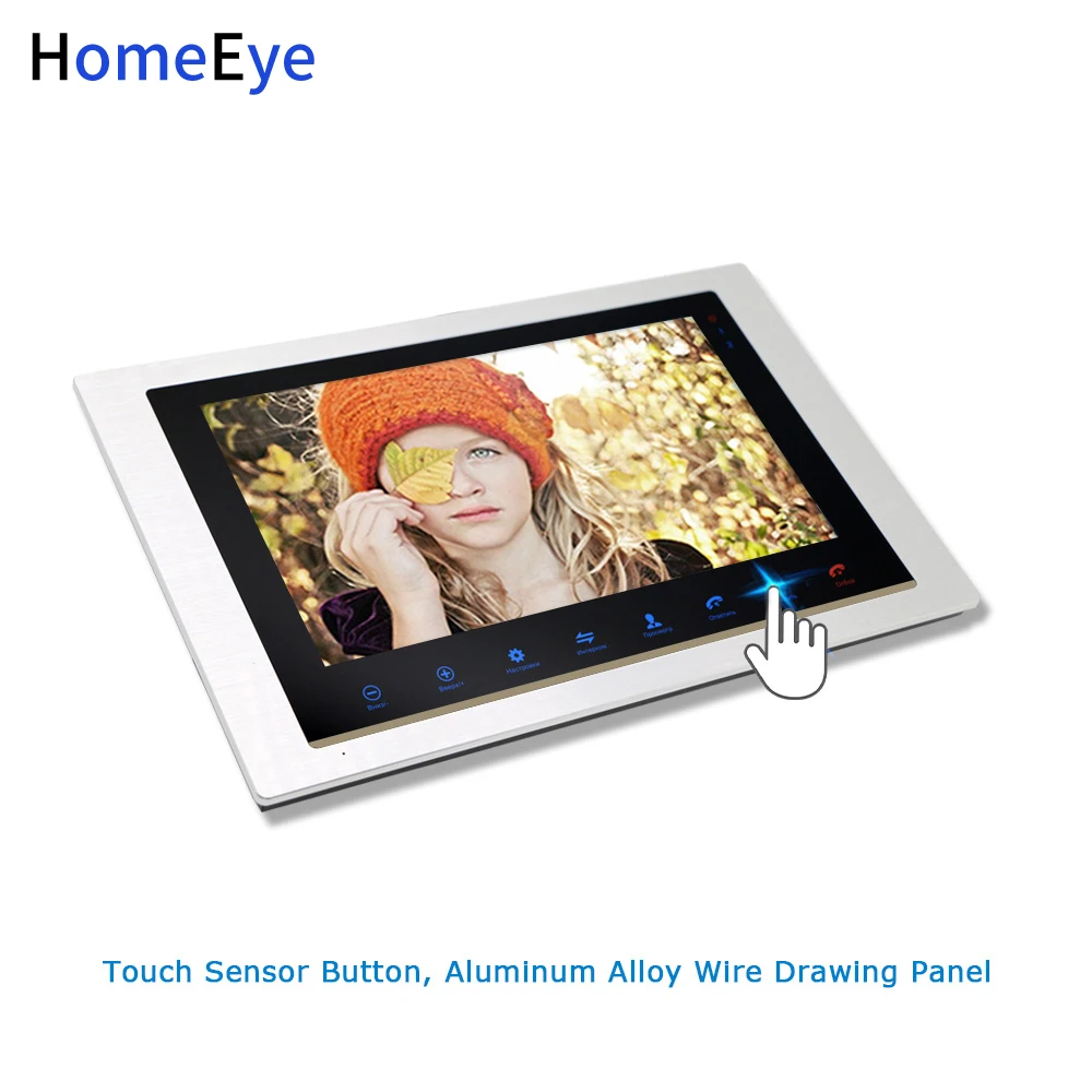 HomeEye Video Door Phone Video Intercom Motion Detection Touch Button 10'' Monitor 1200TVL IR Camera 2-4 Security Access System