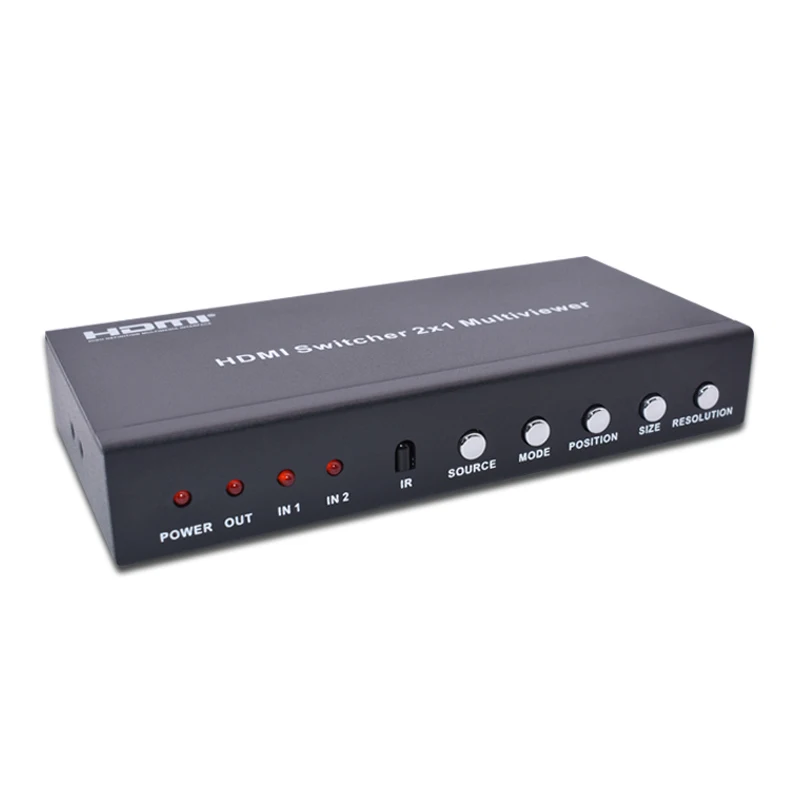 HDMI 2x1 Multi-Viewer with PIP 2 PORT hdmi switcher seamlessly not black screen with RS232 IR 2 screen splitter