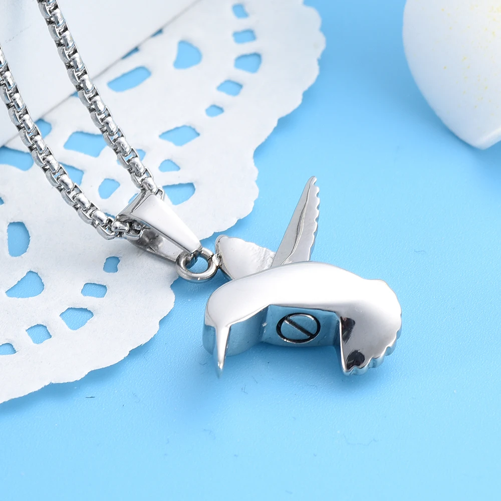 IJD8713 Hypoallergenic Memorial Jewelry Flying Bird Cremation Necklace Ashes urn keepsake pendant Wholesale