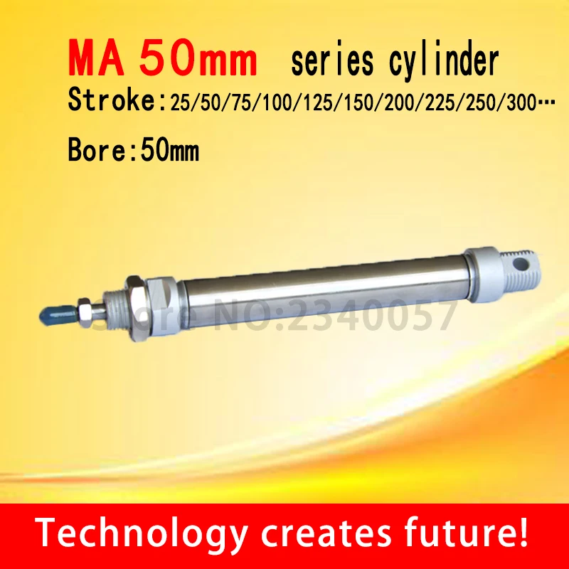 

High quality MA stainless steel mini cylinder MA50x25/50/75/100/125/150/175/200/225/250/300 Bore50mm