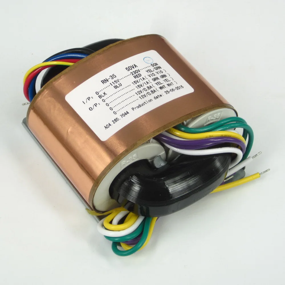 1PC 50VA 50W Audio R-Core Transformer high quality 15V +12V for preamp AMP DAC