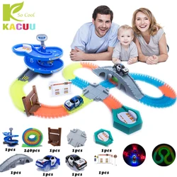 2023 Racing Track Set Glowing Race Track with Car Assembly Flexible Glowing Tracks Vehicle Toys Children Kids Gifts