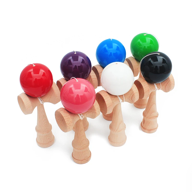 Free Shipping Wooden Toys Outdoor Sports Toy Ball Kendama Ball PU Paint 18.5cm Strings Professional Adult Toys Leisure Sports