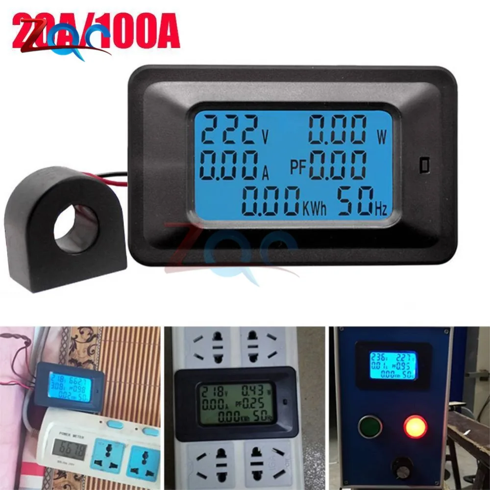 AC 5KW 85~250V Digital Voltage Meters indicator Power Energy Voltmeter Ammeter current Amps Volt Wattmeter Tester Detector