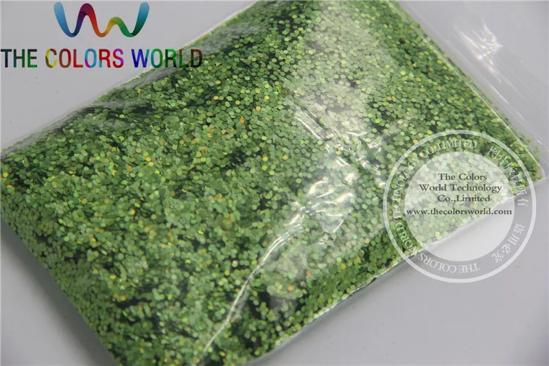 1mm Solvent Resistant Holographic Laser Apple Green color Makeup Glitter Powder Eyeshadow Face Body Cosmetic dust 1 Lot =50g