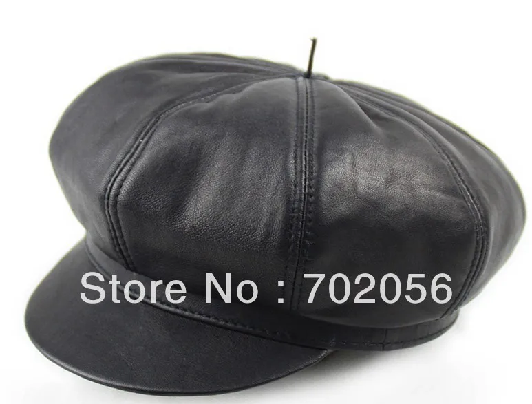 just arrival real sheepskin Leather Beanie Skull CapsHats casual HAT CAP 13pcs/lot #3103