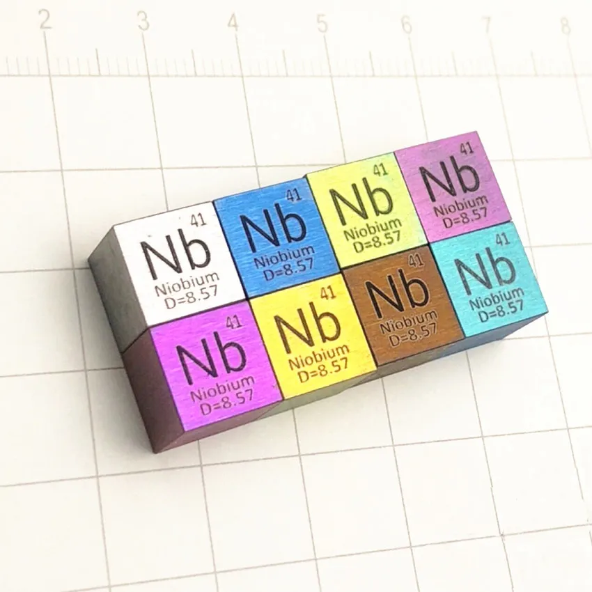 

Rsinbow Niobium Cube 10mm Nb 99.95% Pure Density Nb Cube for Gifts, Hobbies,Crafts,Collection Chemistry Science Experiments