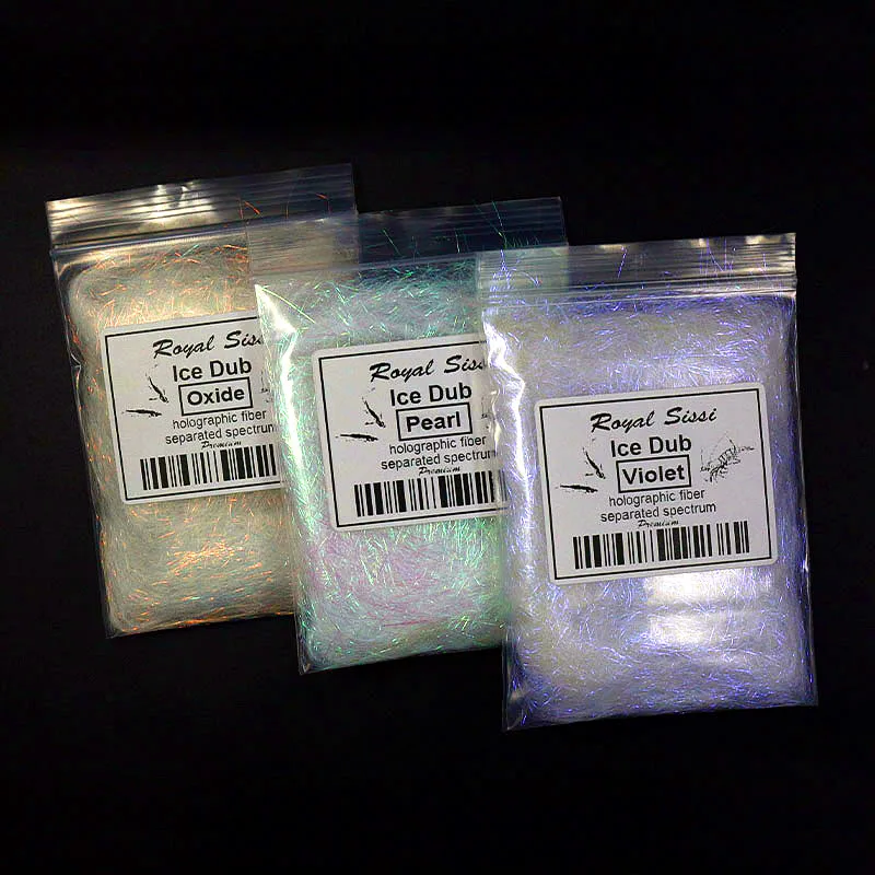 Royal Sissi 3bags Ice Dub multi-laminated synthetic pearlescent fiber holographic ice dubbing flash synthetic fly tying material