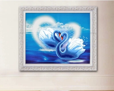 Mutual Affinity Of Swan ( The Love Of swan) DIY Diamond Embroidery Cross Stitch Rhinestone Pasted Painting Free Shipping