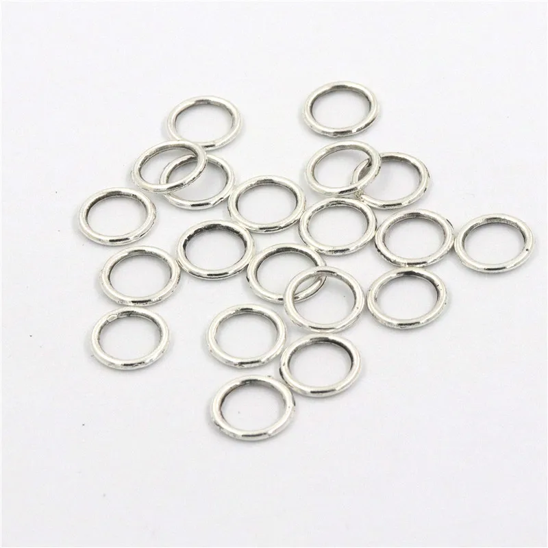 100 Stück 10 mm Durchmesser, tibetisches Gold, Zinklegierung, geschlossen, gelötet, Binderinge, Kreisringverbinder, DIY-Zubehör für die Schmuckherstellung – Detail 8