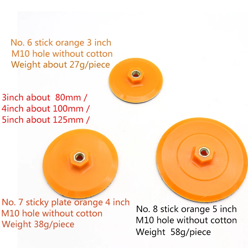 1pcs 3/4/5/6inch Thread Flocking Sandpaper Sucker Pad M10 M14 M16 Self-adhesion Sanding Disc Backing Pad Power Sander Parts