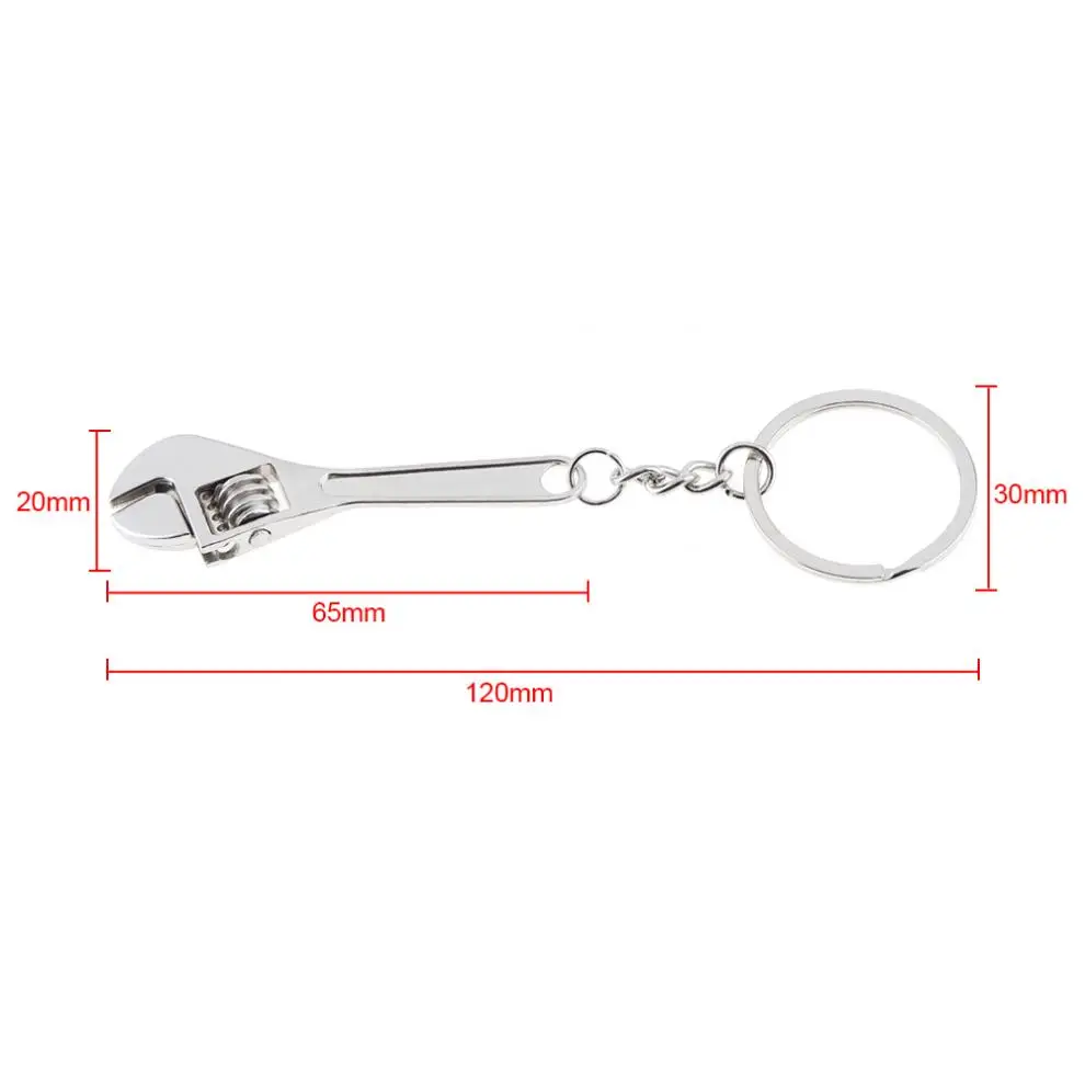 Portátil Mini Chave Ajustável Chaveiro com Corrente, Liga De Zinco, Decoração para Remover Peças Pequenas