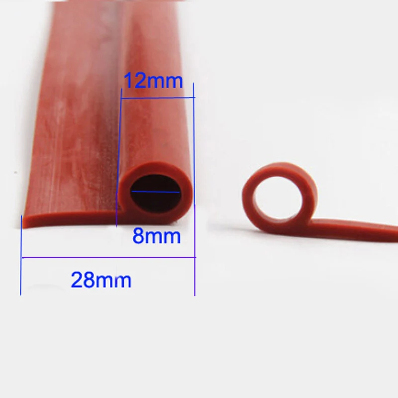 2 Meters P type high temperature resistance oven door silicone rubber sealing strip weatherstrip door gasket