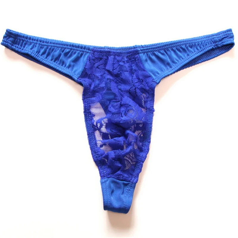 2019 sexy Men Lace Thong Transparent Breathable Panties Men See Through Pouch G-Strings Male Underpants jockstrap gay underwear