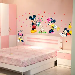 Autocollants Muraux Minnie Mouse pour Chambre d'Enfant, Art Mural, Dessin Animé, Parc d'attractions, Affiche DIY