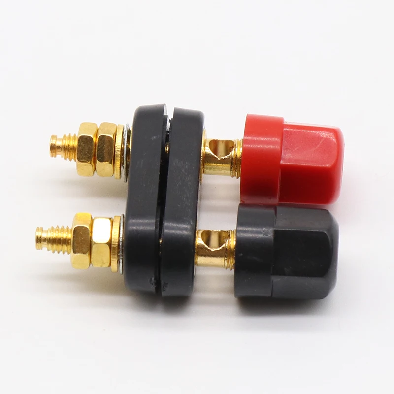 Top Selling Quality Banana plugs Couple Terminals Red Black Connector Amplifier Terminal Binding Post Banana Speaker Plug Jack