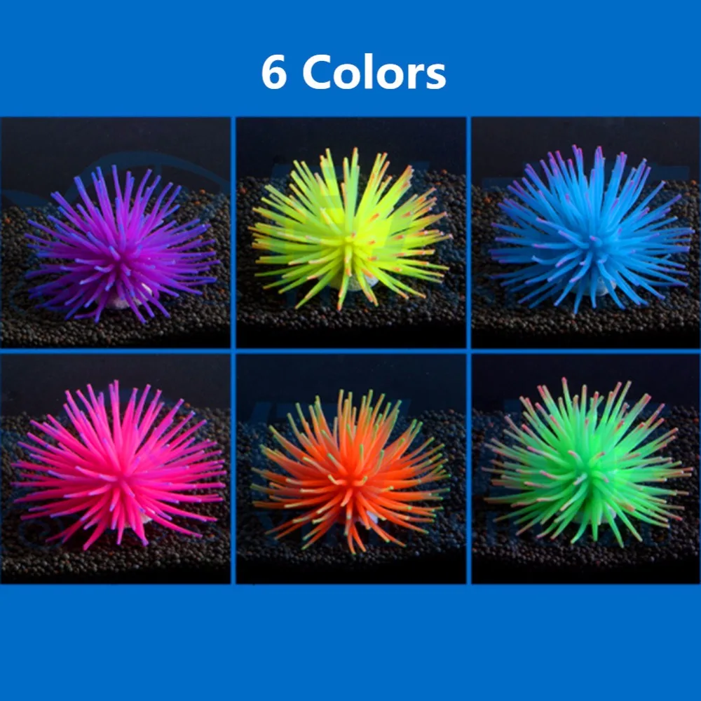 Aquarium Silicone Simulation Artificial Fish Tank Fake Coral Plant Underwater Aquatic Sea Anemone Ornament Decoration Accessory