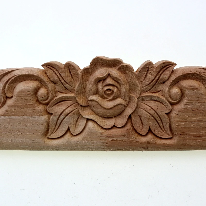 RUNBAZEF Floral Wood Carved European Style Applique Furniture Decoration Accessories TV Cabinet Baffle Vintage Home Decor