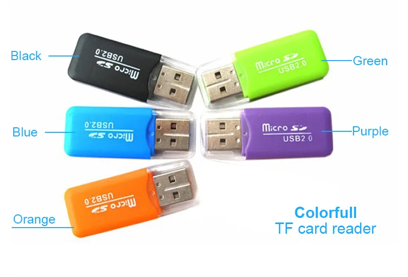 Portable Colorful High Speed USB 2.0 Micro SD T-Flash TF Memory Card Reader,Microsd Transflash to USB flash drive Adapter