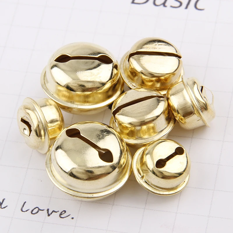 18/20/26mm 10Pcs Gold Iron Ordinary Plating Jingle Bells Pendant Christmas Handmade Party DIY Crafts Accessories