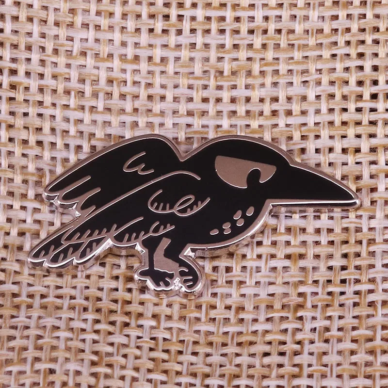 Cuervo Horror pájaro Cuervo gótico pin brujería Animal negro magia regalos para chaqueta Jeans camisa Nevermore Cuervo sello de cera
