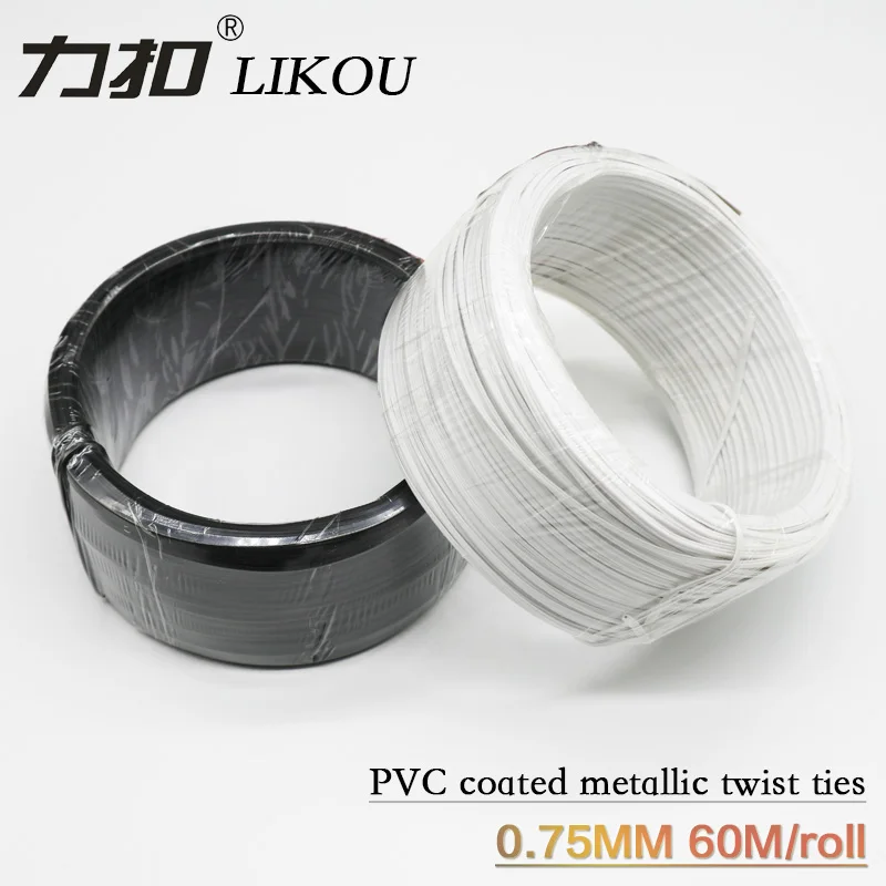 

white or black circular Iron binding wire Cable tie 60m/roll (wire diameter 0.75 )