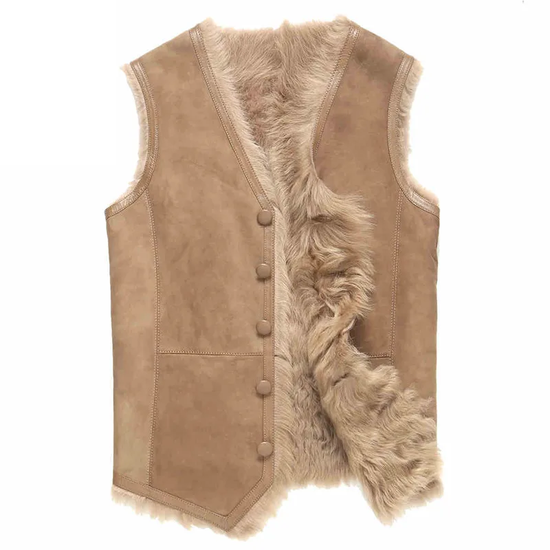 Denny&Dora Shearling Sheepskin Vest Turkey Tuscan Wool Jacket