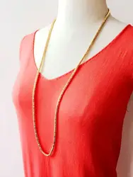 Seed beads Long Chain Necklace for Women Collar Necklace