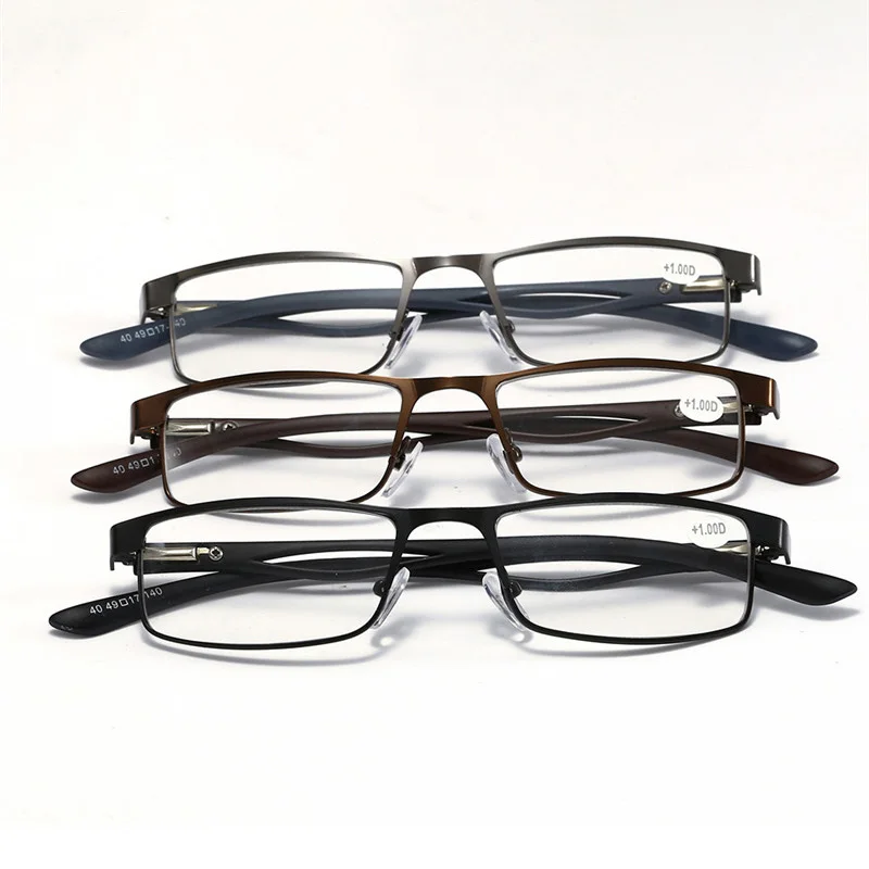 

Titanium Alloy Reading Glasses Men Rectangle presbyopic Eyeglasses man Ultralight Vintage Business Hyperopia diopter +1.0+1.5+4