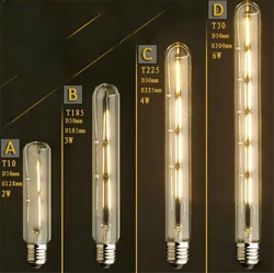 Bombilla de filamento LED de 2700K T185 T225 T300 2W 4W 6W bombillas led edison tubo de ensayo largo lámpara retro bombilla led lineal vintage