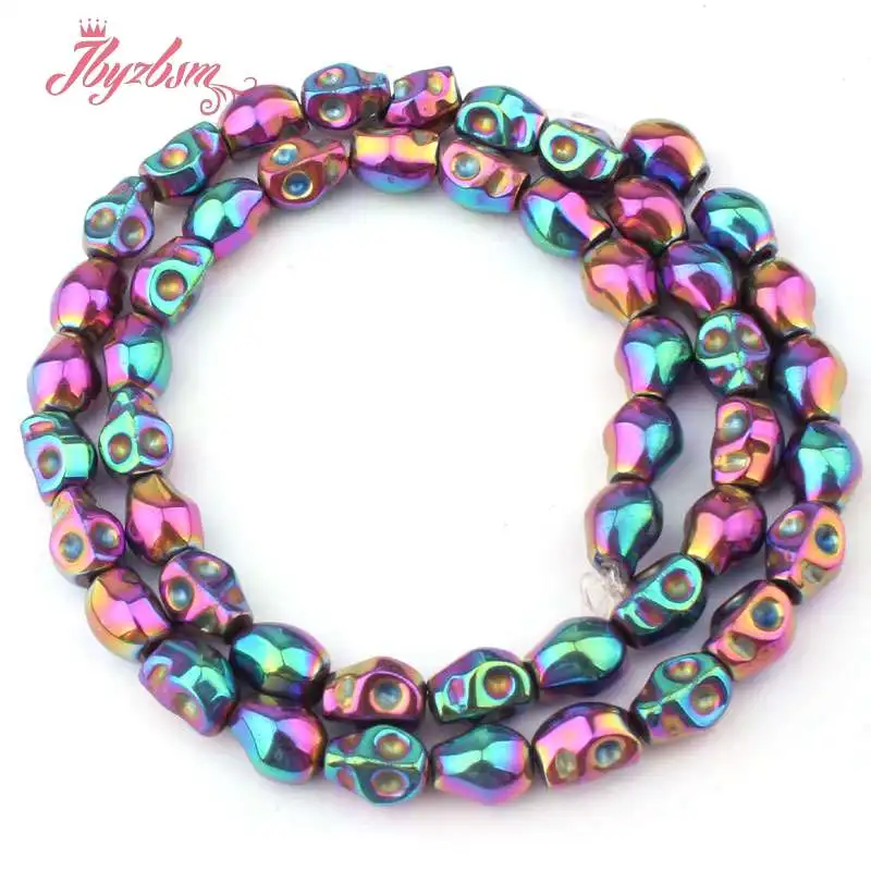 6x7mm Skull Hematite Beads (No Magnetic) Natural Stone Beads For DIY Accessories Women Men Necklace Bracelet Jewelry Making 15\