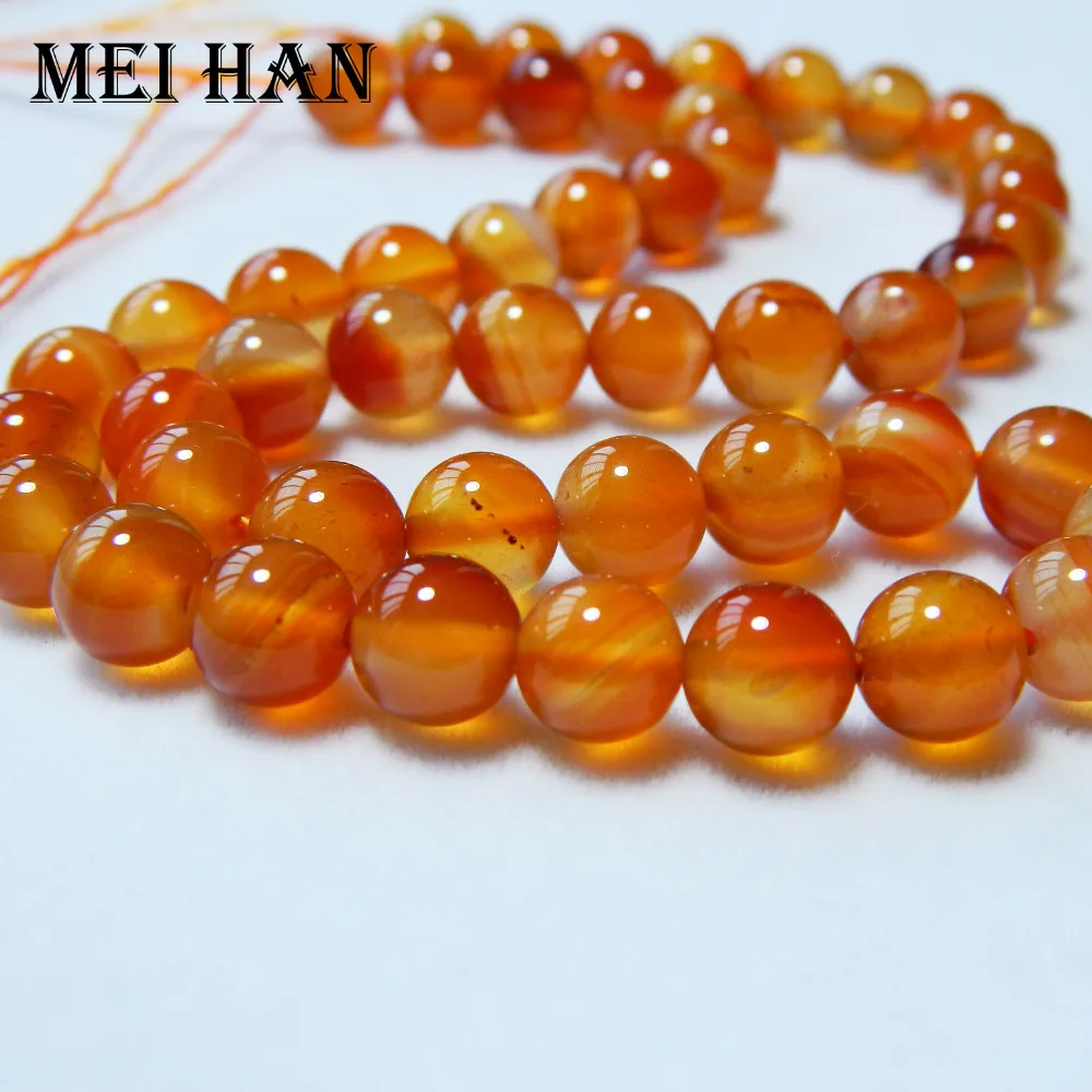 Meihan (Free Shipping) (2strands/set) natural 6mm 8mm Red Carnelian sommth round loose beads stone for jewelry making design